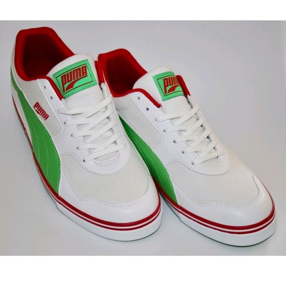 Rare PUMA Sports Shoes Men's US9 Italy Color Red White Green Sneakers NEW - Picture 3 of 15